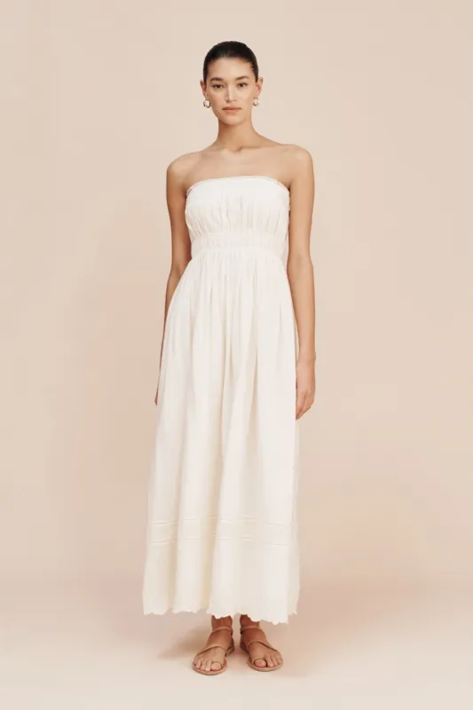 MYLAH STRAPLESS DRESS - CREAM sold by Posse
