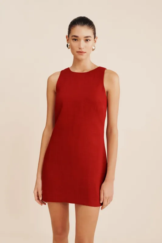 ELLEN MINI DRESS - CHERRY sold by Posse