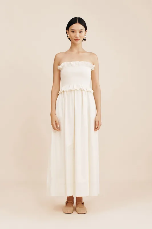 COBY STRAPLESS DRESS - CREAM sold by Posse