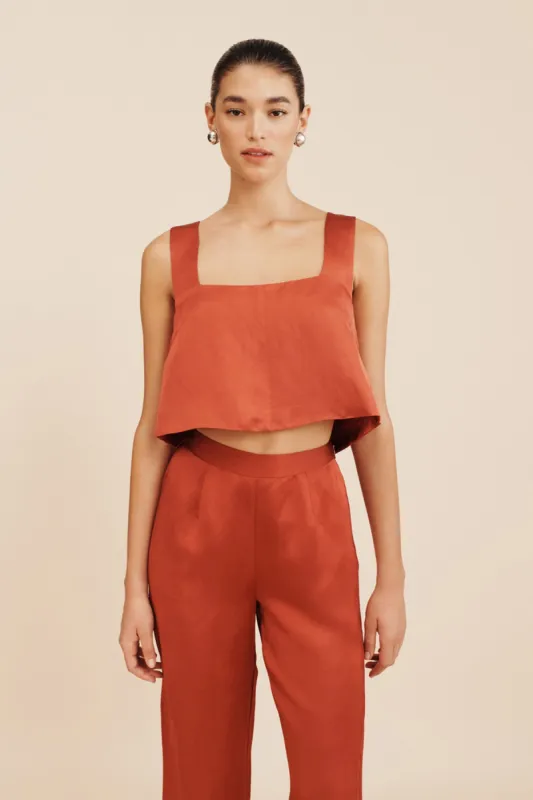 GIGI CROP TOP - REDWOOD sold by Posse