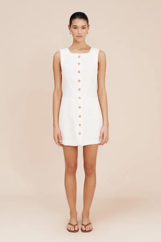 EMMA BUTTON DOWN MINI - IVORY sold by Posse
