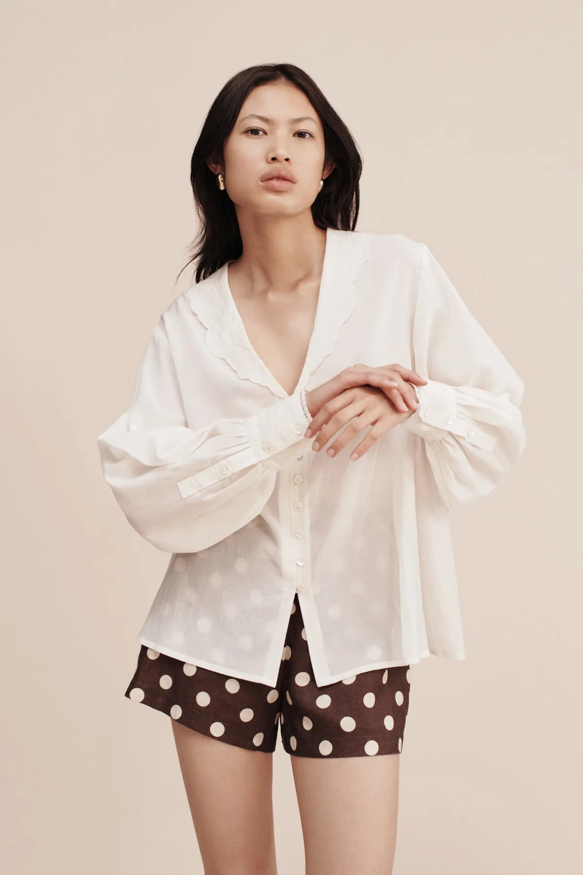 MYLAH SHIRT - CREAM sold by Posse