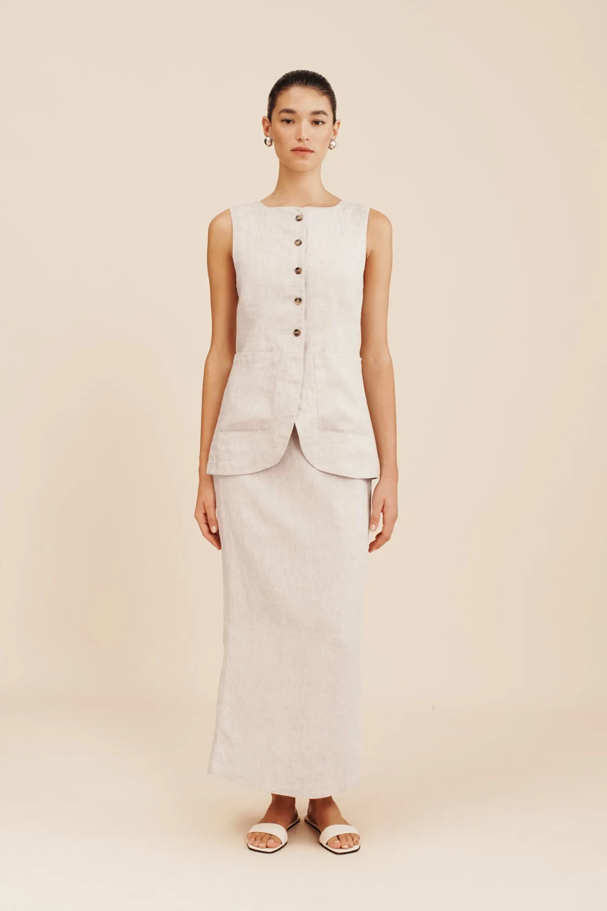 EMMA PENCIL SKIRT - NATURAL sold by Posse