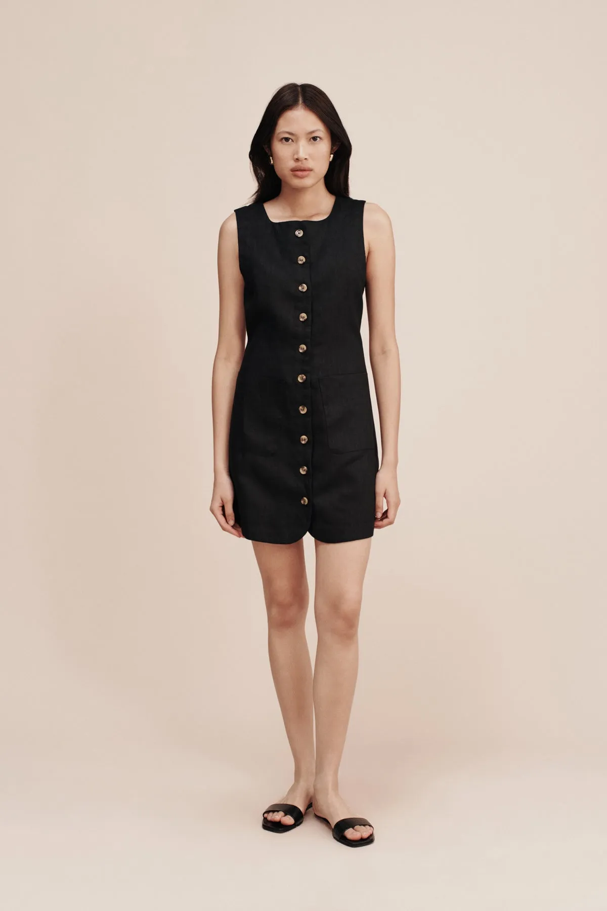 EMMA BUTTON DOWN MINI - BLACK sold by Posse product image thumbnail 4
