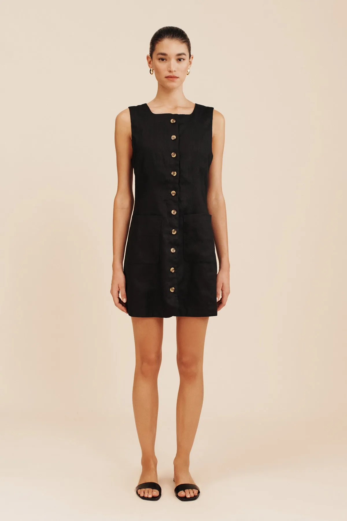 EMMA BUTTON DOWN MINI - BLACK sold by Posse