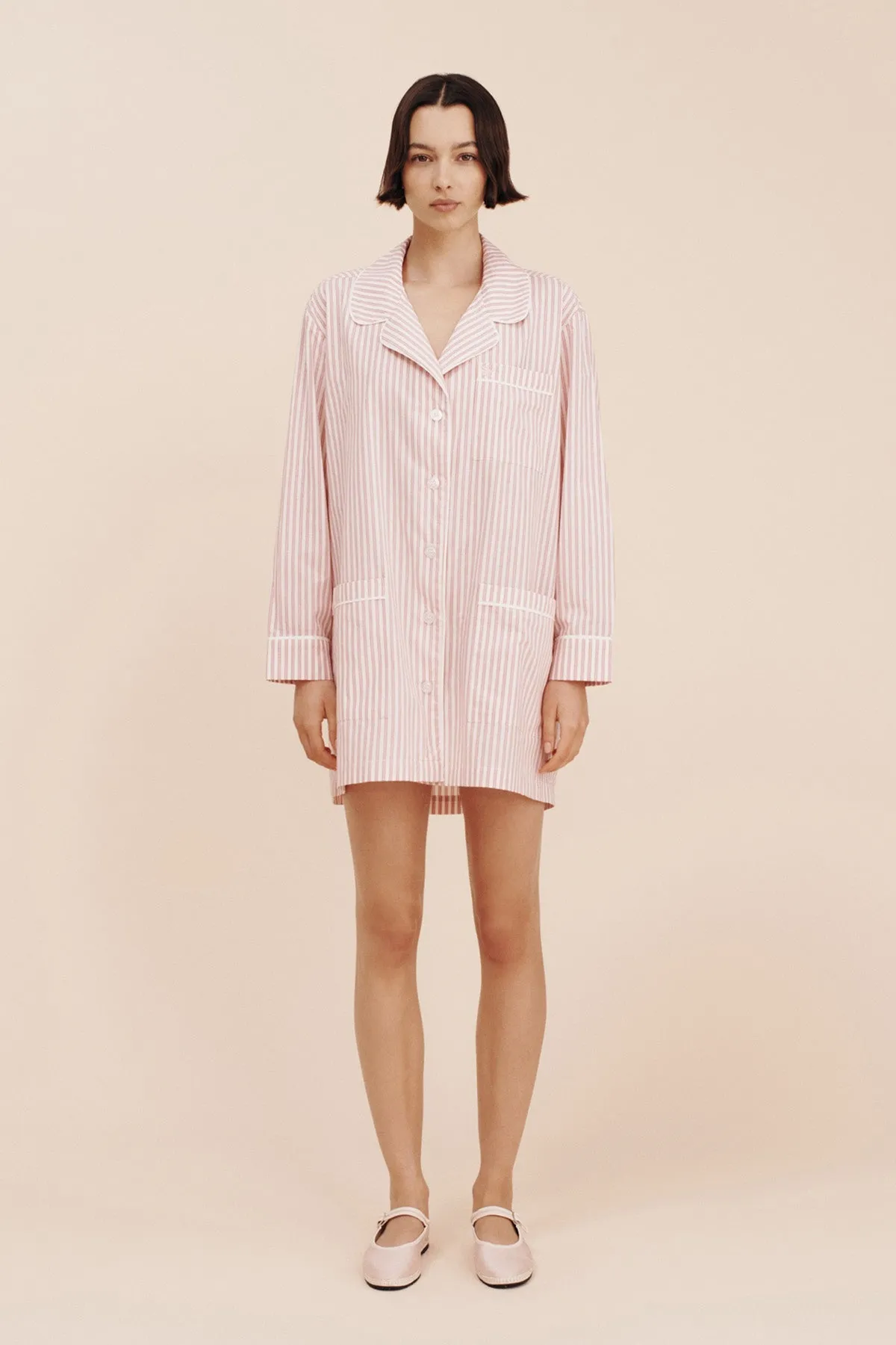 EDIE SHIRT DRESS - STRAWBERRY STRIPE sold by Posse product image thumbnail 2