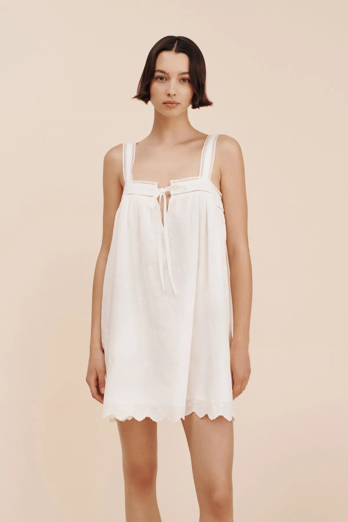 DAHLIA MINI DRESS - VINTAGE WHITE sold by Posse