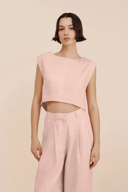 MARTINA CROP TOP - SILVER PINK sold by Posse
