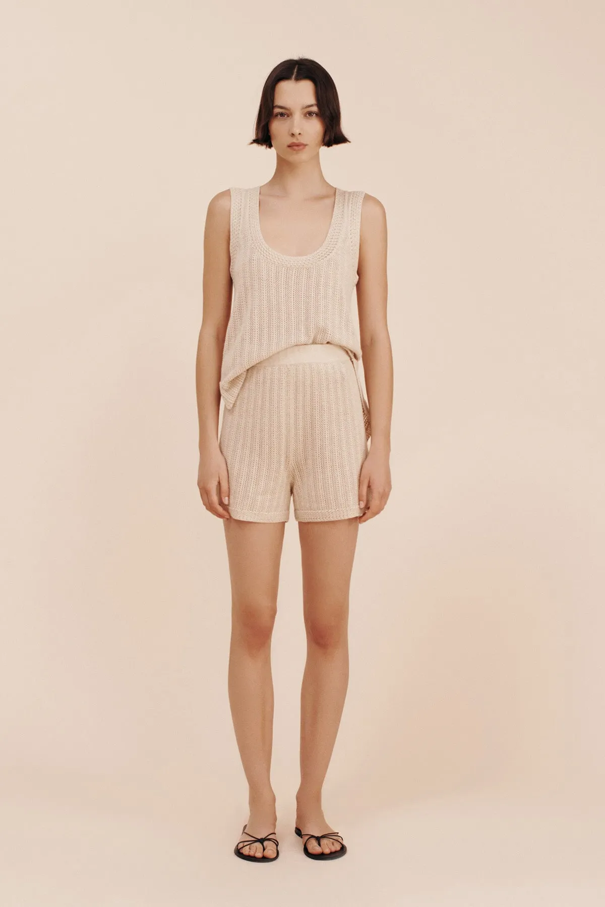 DYLAN SCOOP NECK TOP - BEIGE sold by Posse product image thumbnail 2