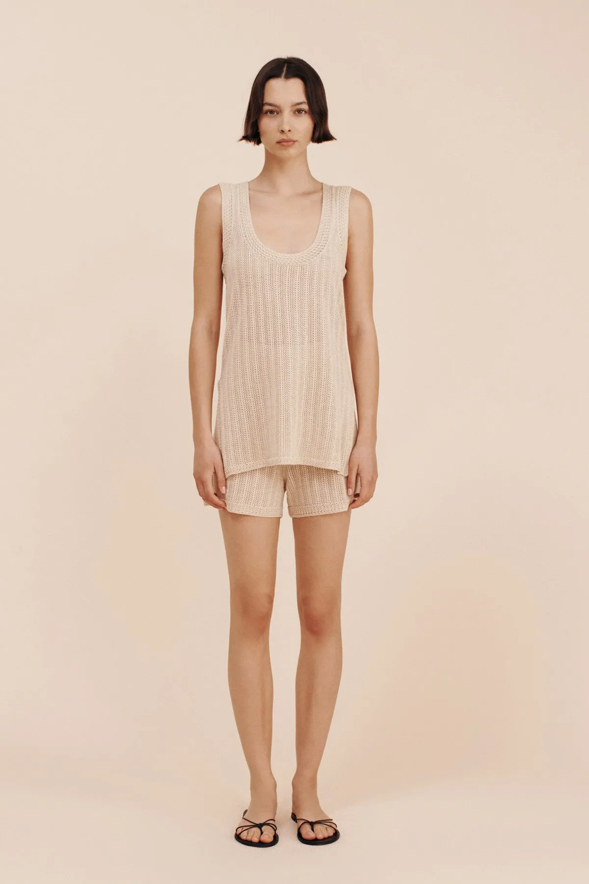 DYLAN SCOOP NECK TOP - BEIGE sold by Posse