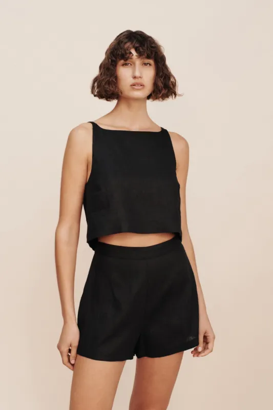 JORDAN CROP TOP - BLACK sold by Posse
