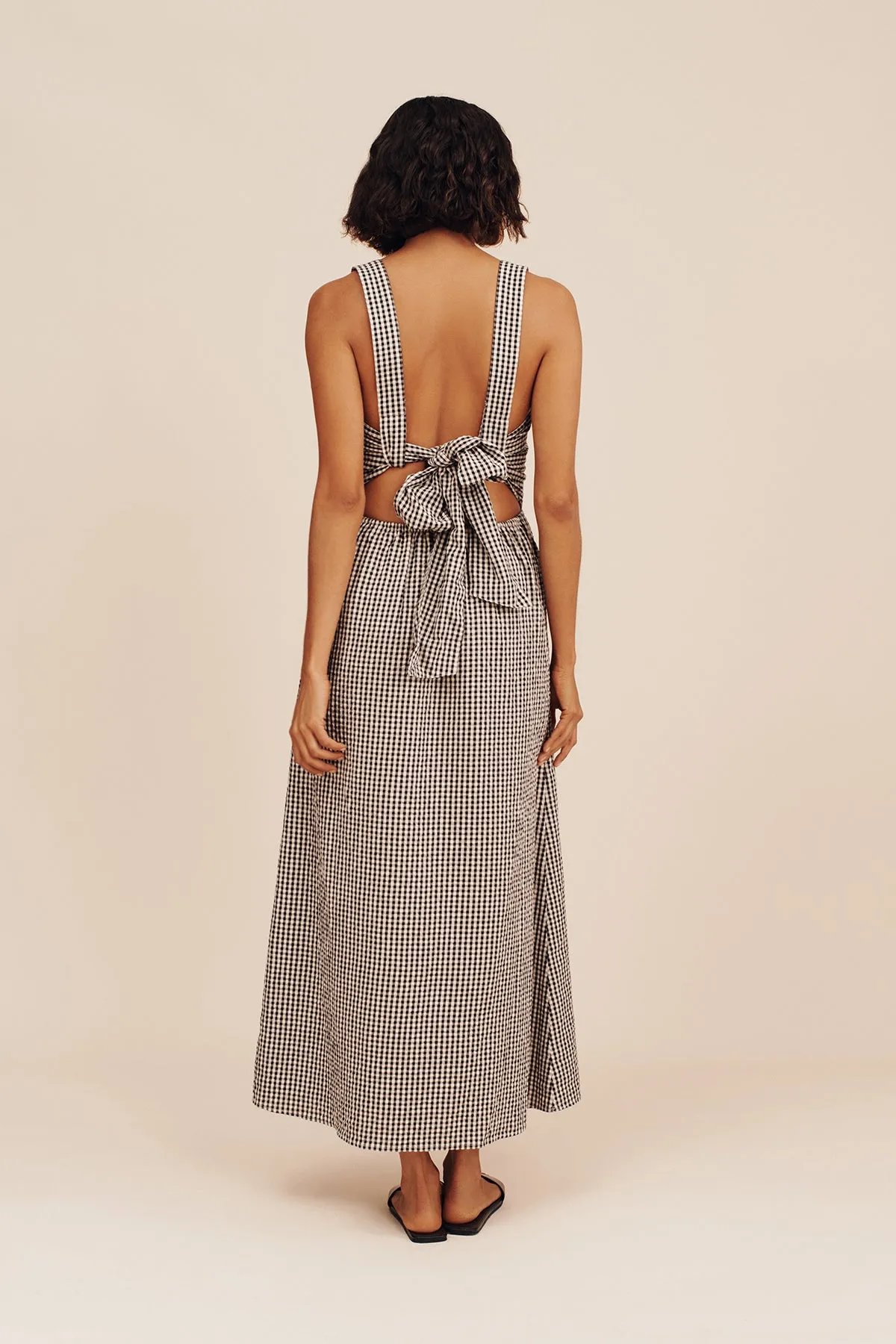 AMELIA SQUARE NECK DRESS - GINGHAM sold by Posse product image thumbnail 4