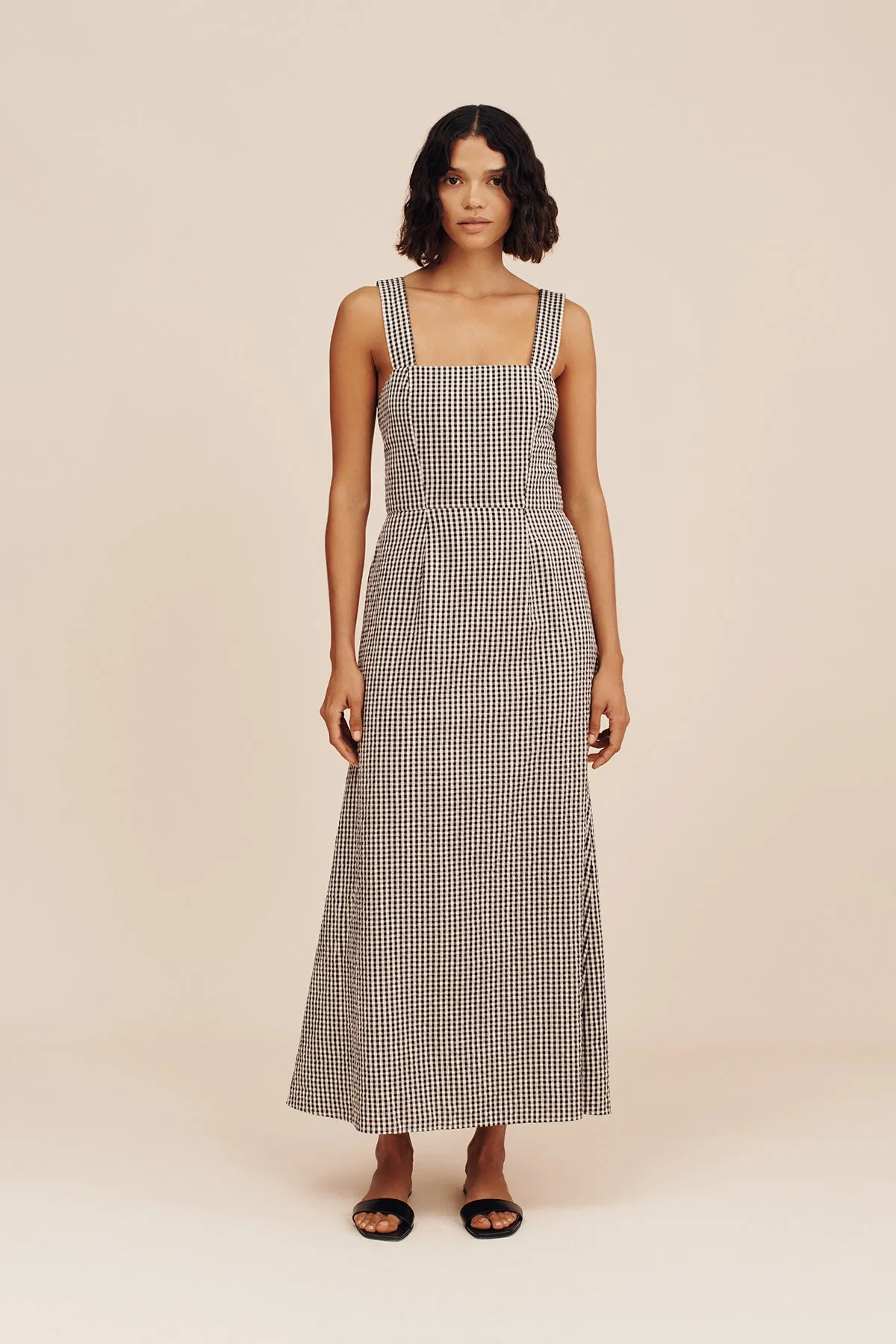 AMELIA SQUARE NECK DRESS - GINGHAM sold by Posse product image thumbnail 3