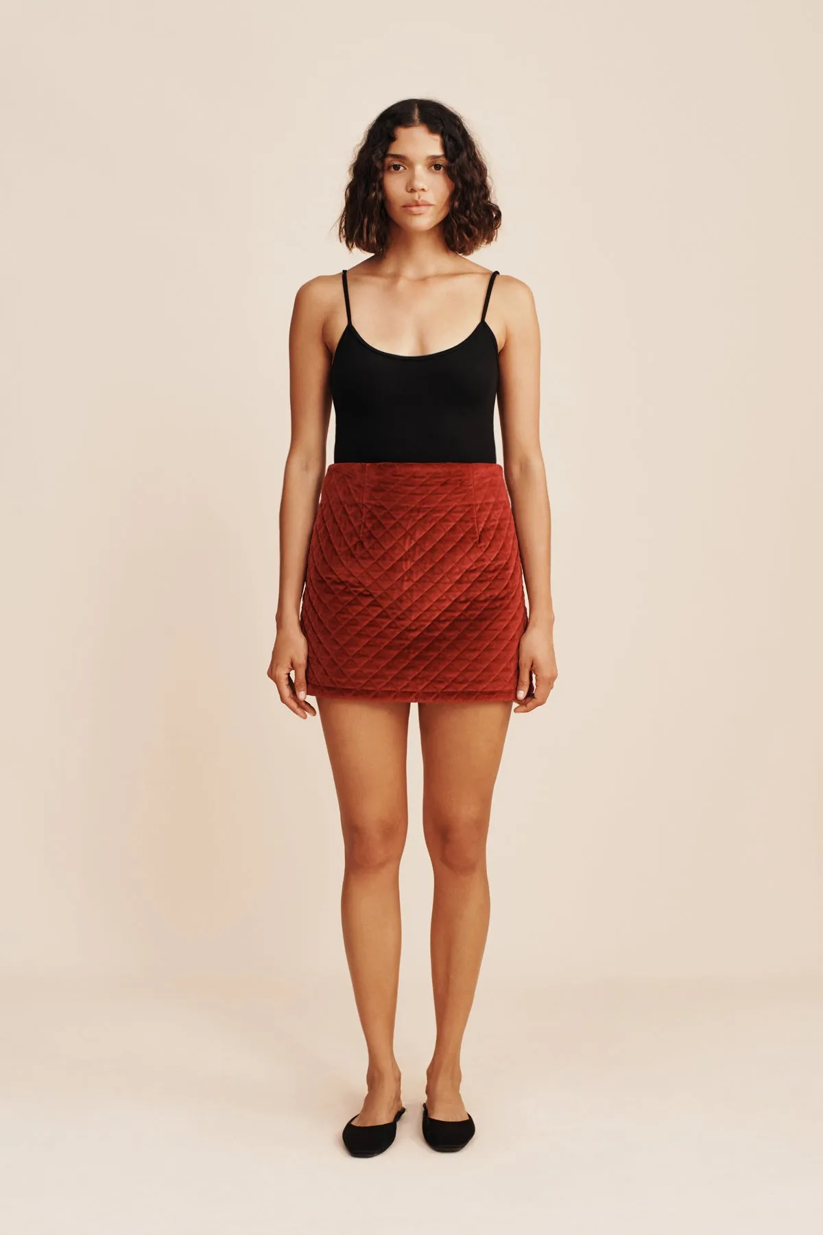 ROMEO MINI SKIRT - RED VELVET sold by Posse