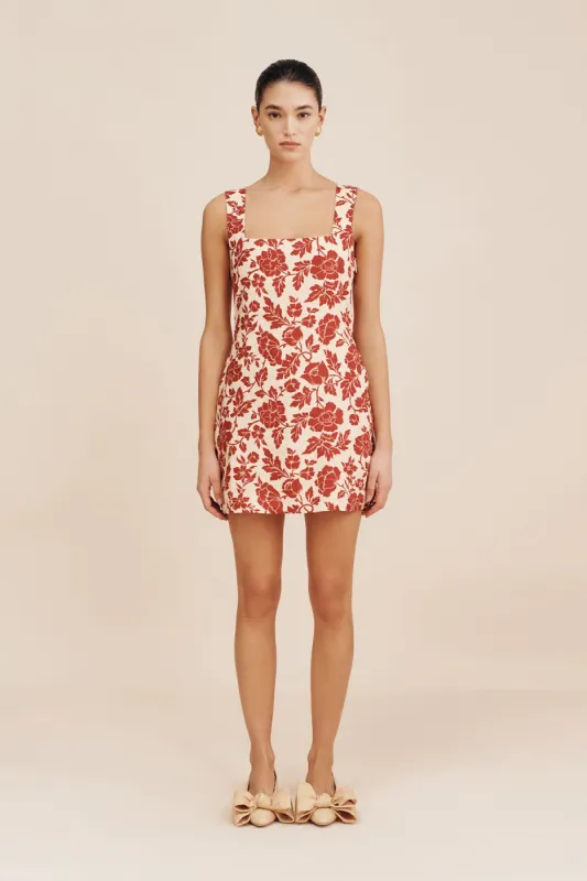 ALICE MINI DRESS - SCARLET BLOOM sold by Posse