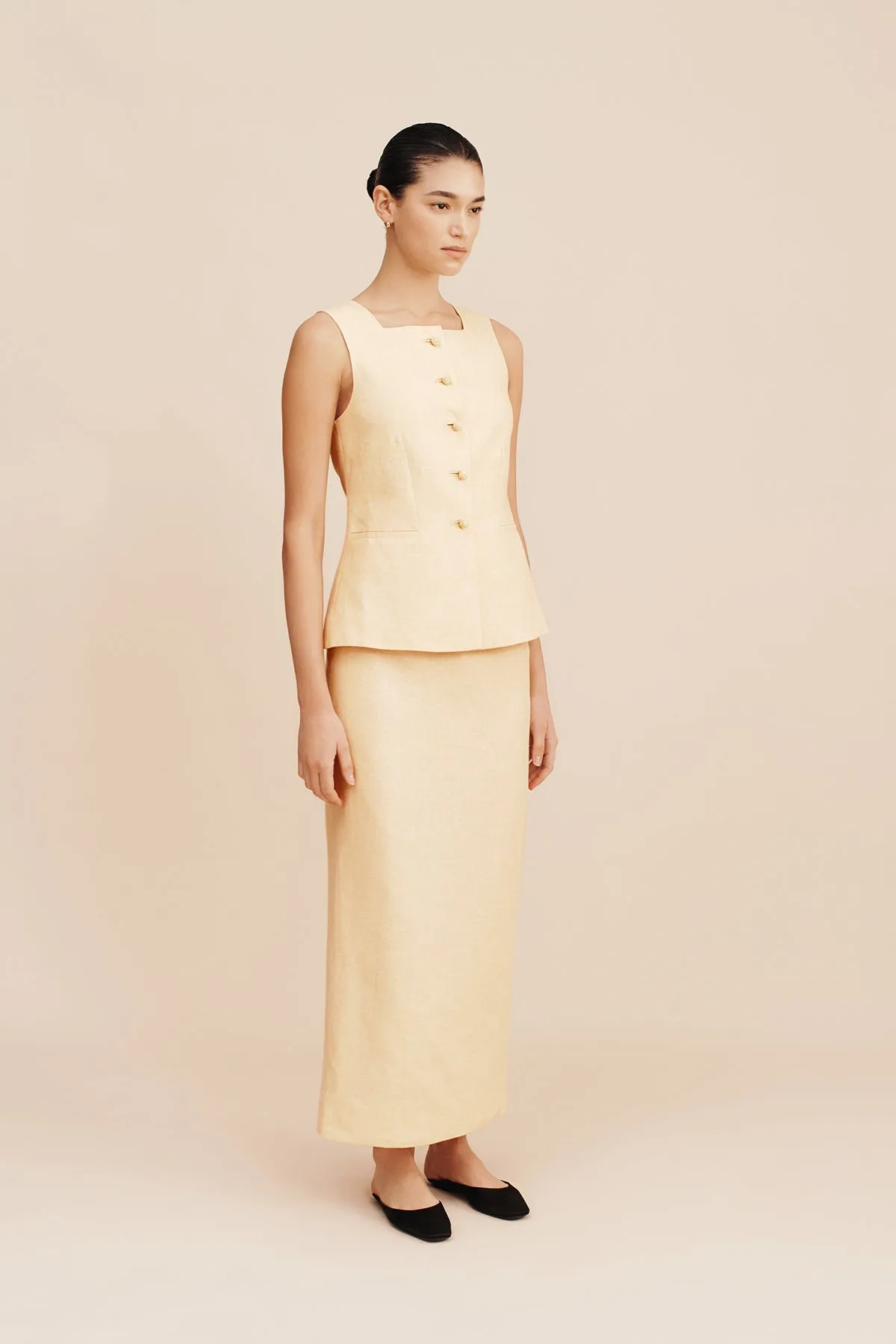 EMMA PENCIL SKIRT - DUSTY CITRON sold by Posse product image thumbnail 2