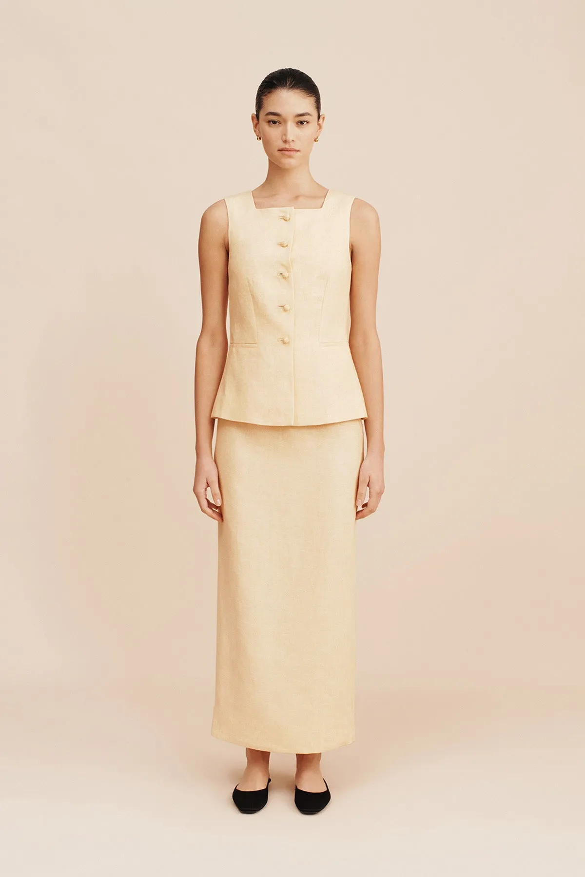 EMMA PENCIL SKIRT - DUSTY CITRON sold by Posse