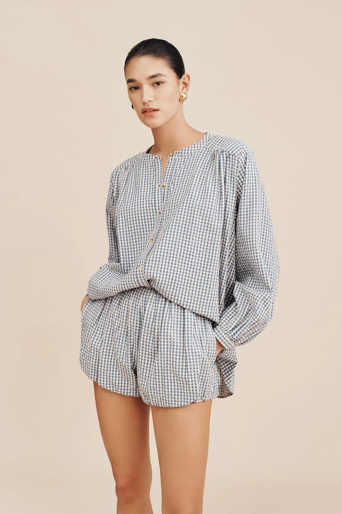 MIRA SHIRT - BLUE GINGHAM sold by Posse product image thumbnail 2