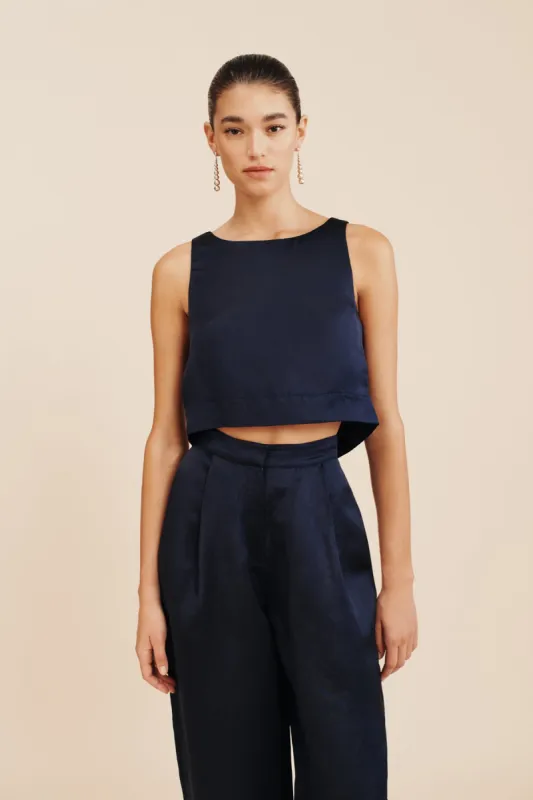 JOY CROP TOP - MIDNIGHT sold by Posse