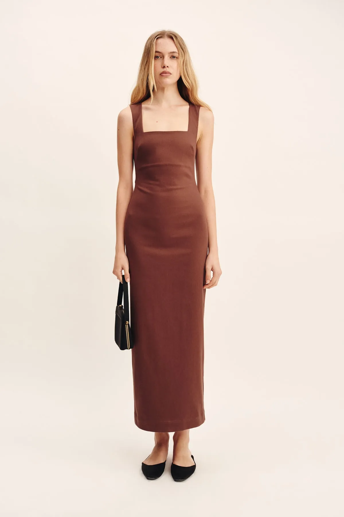 ALICE MIDI DRESS - CHOCOLATE sold by Posse