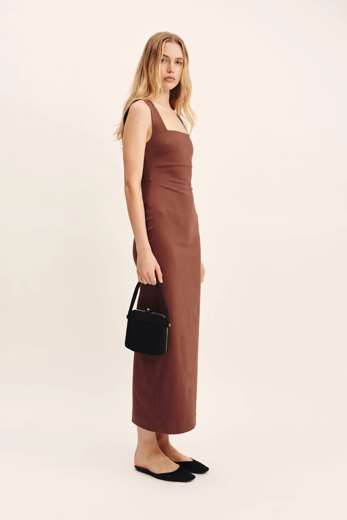 ALICE MIDI DRESS - CHOCOLATE sold by Posse product image thumbnail 3