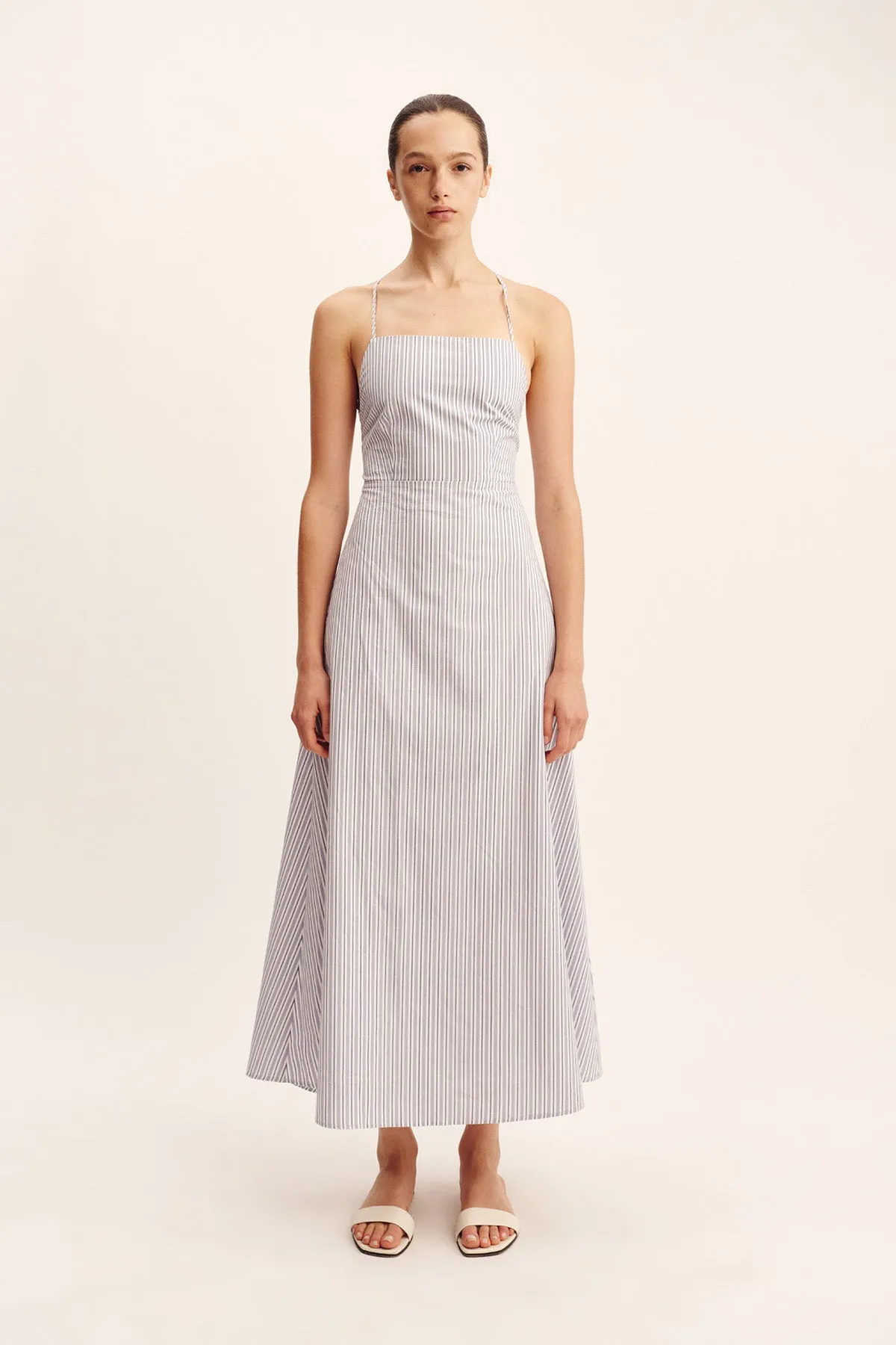 LORI DRESS - BLUE STRIPE sold by Posse