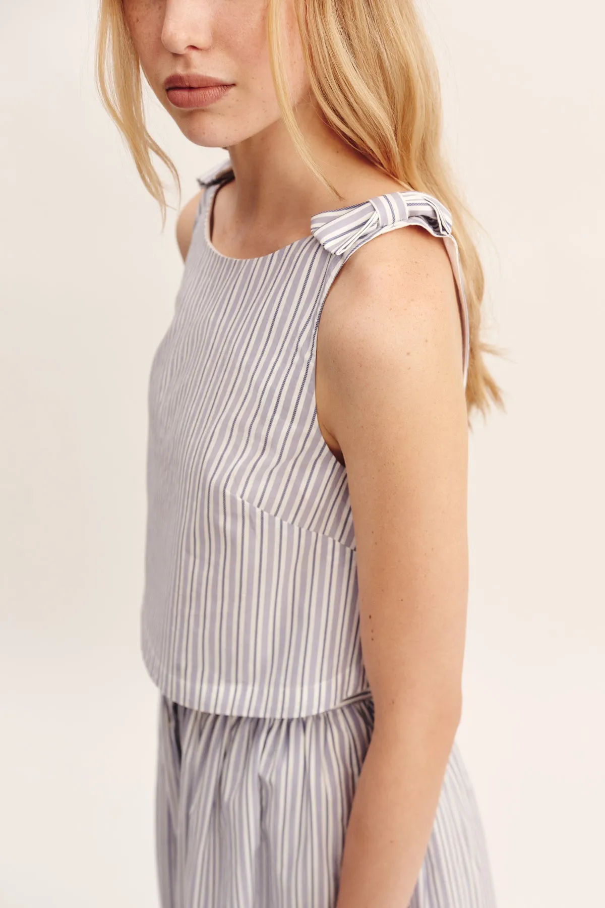 ROMEO TOP - BLUE STRIPE sold by Posse