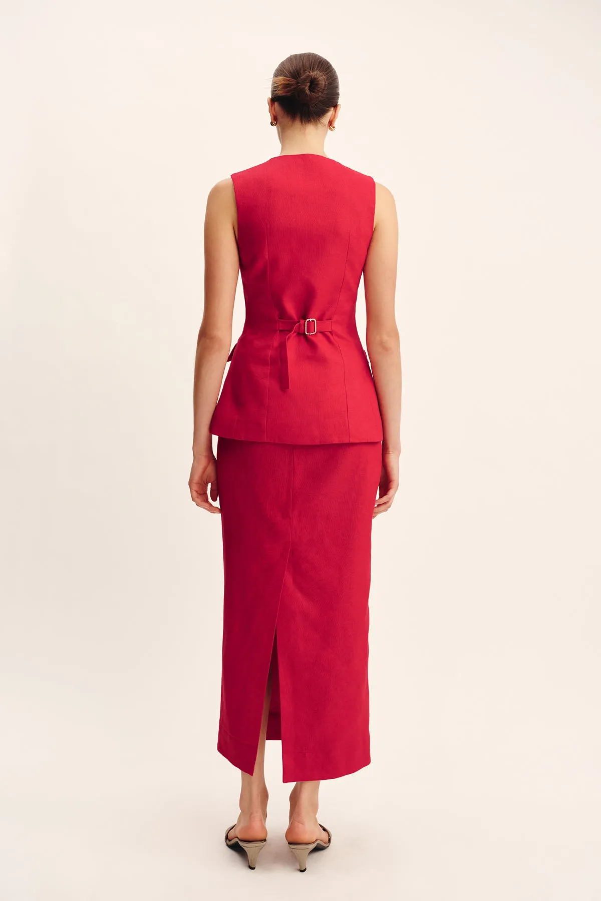 BONNIE PENCIL SKIRT - RED sold by Posse product image thumbnail 3