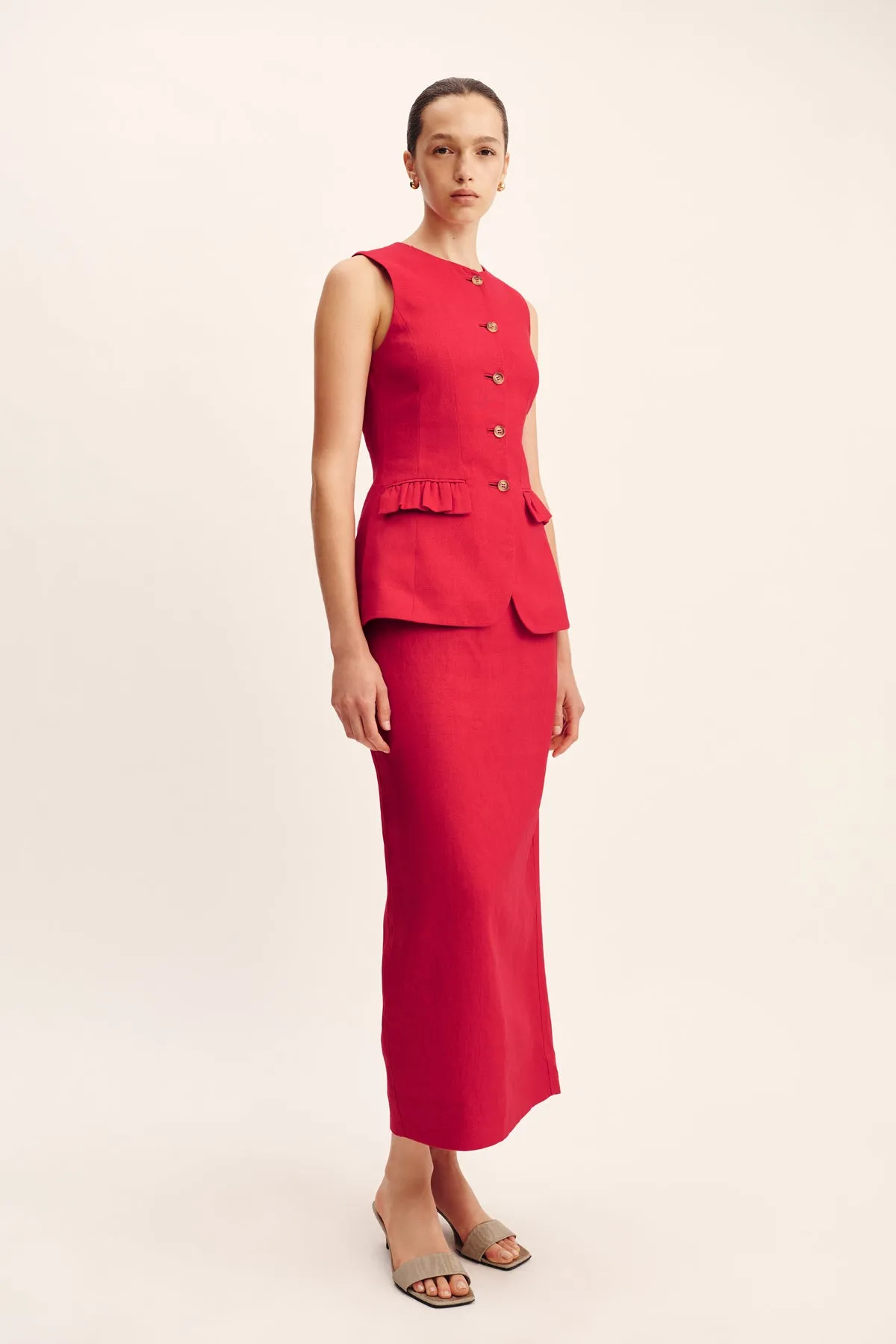 BONNIE PENCIL SKIRT - RED sold by Posse product image thumbnail 2