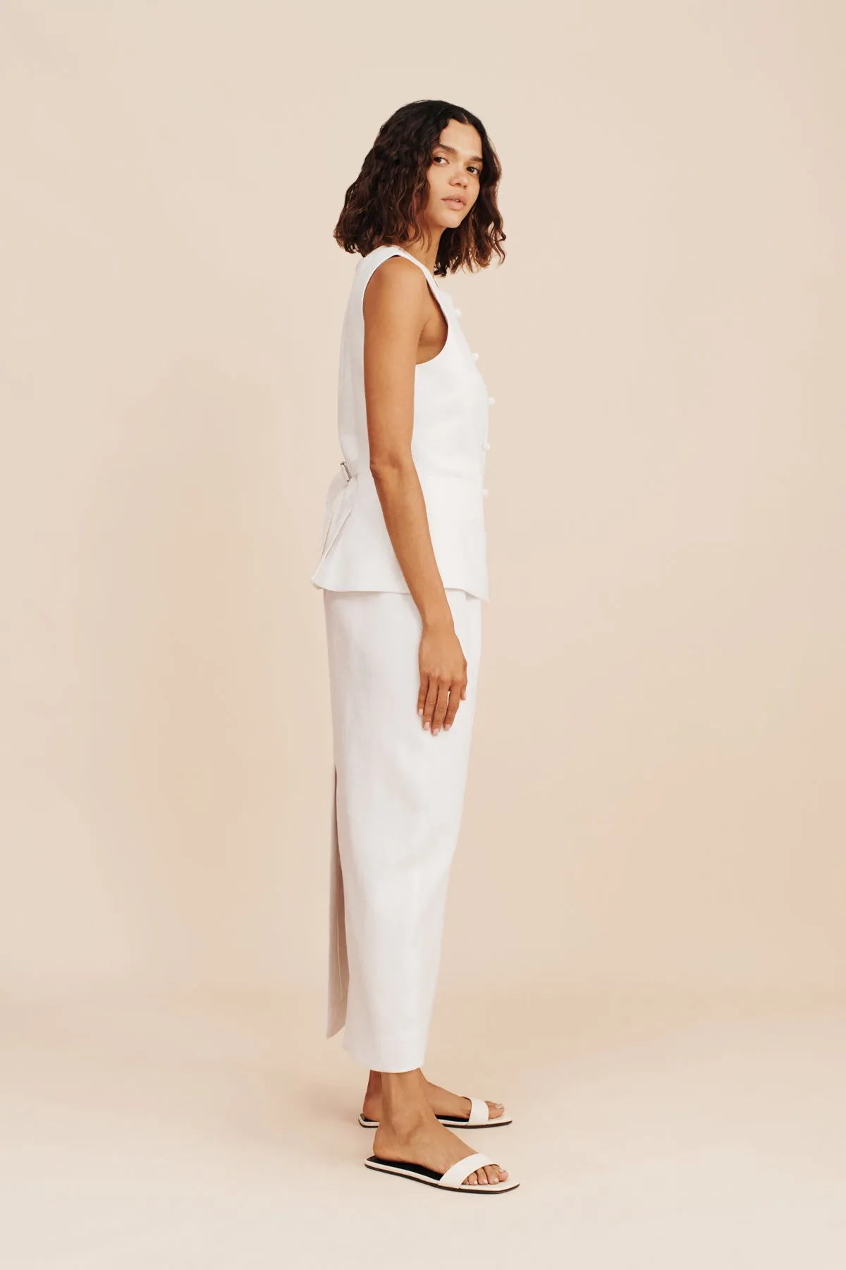 BONNIE PENCIL SKIRT - IVORY sold by Posse product image thumbnail 5