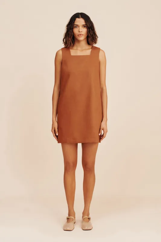 RIO SHIFT DRESS - CHESTNUT sold by Posse