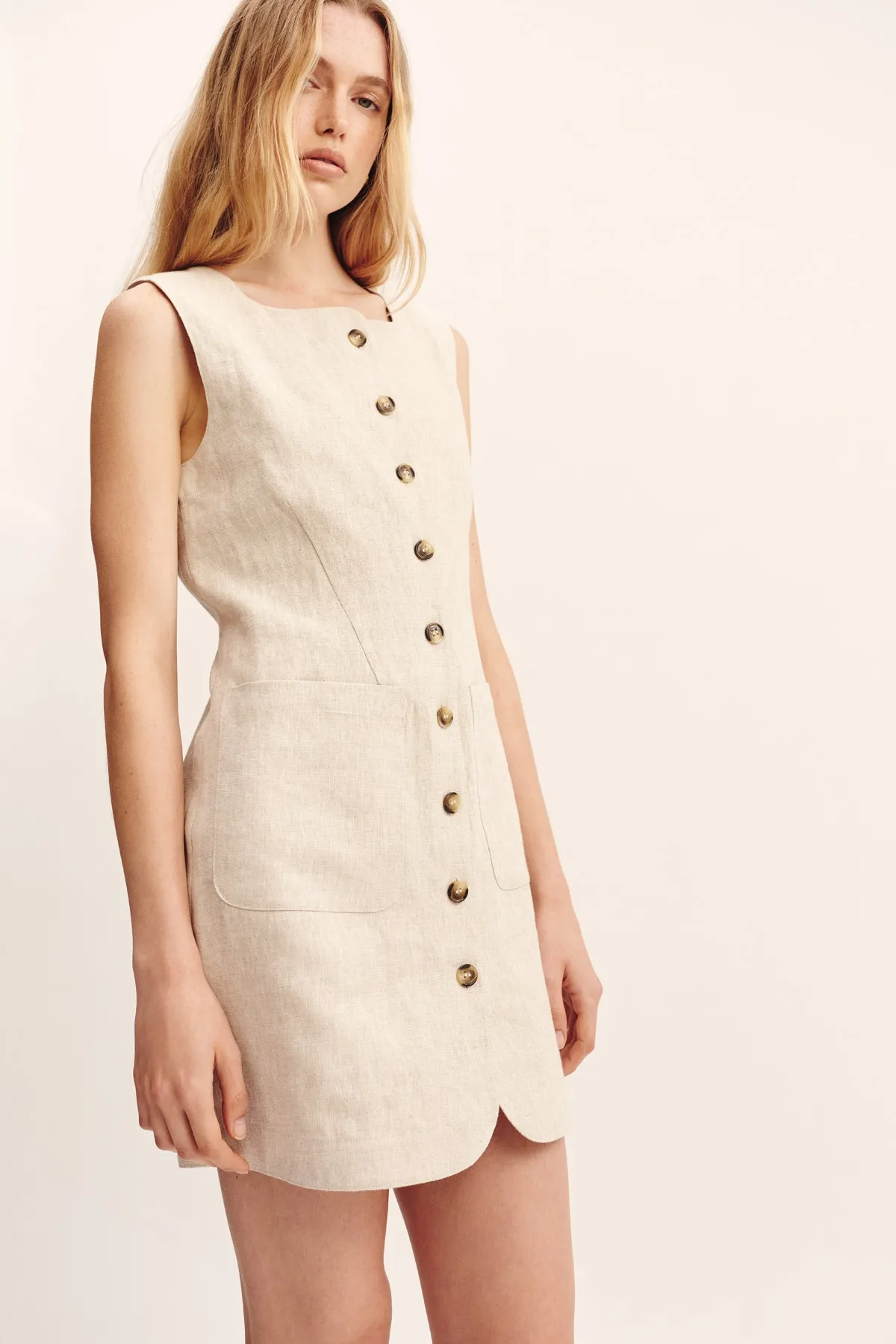 EMMA BUTTON DOWN DRESS - NATURAL sold by Posse product image thumbnail 4