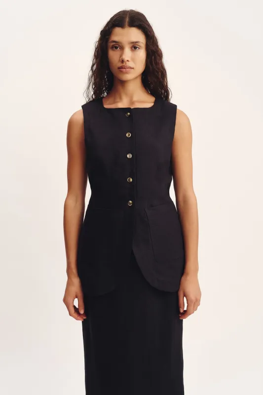 EMMA VEST - BLACK sold by Posse