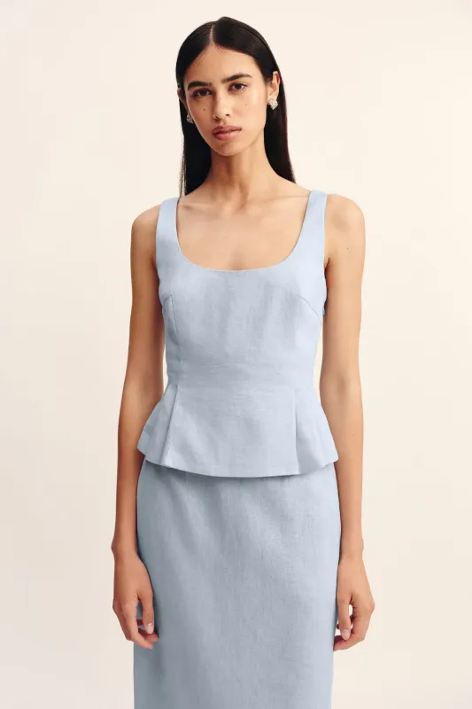 ROSALIE TOP - SILVER BLUE sold by Posse