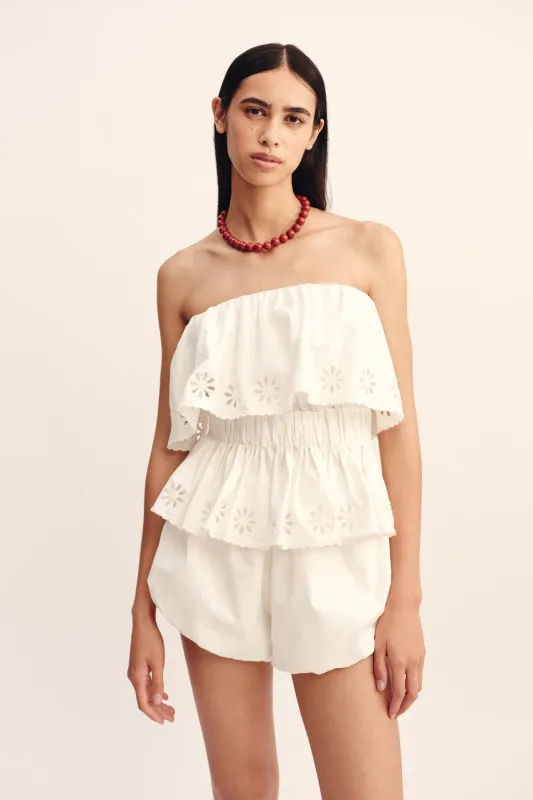 CECILIA STRAPLESS TOP - VINTAGE WHITE sold by Posse