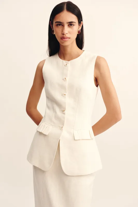 MATILDA GILET - CREAM sold by Posse