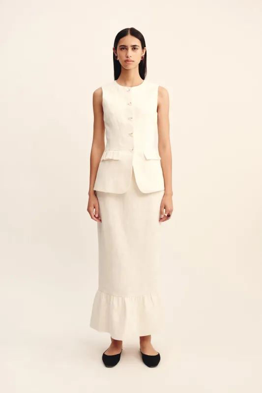 MATILDA COLUMN SKIRT - CREAM sold by Posse