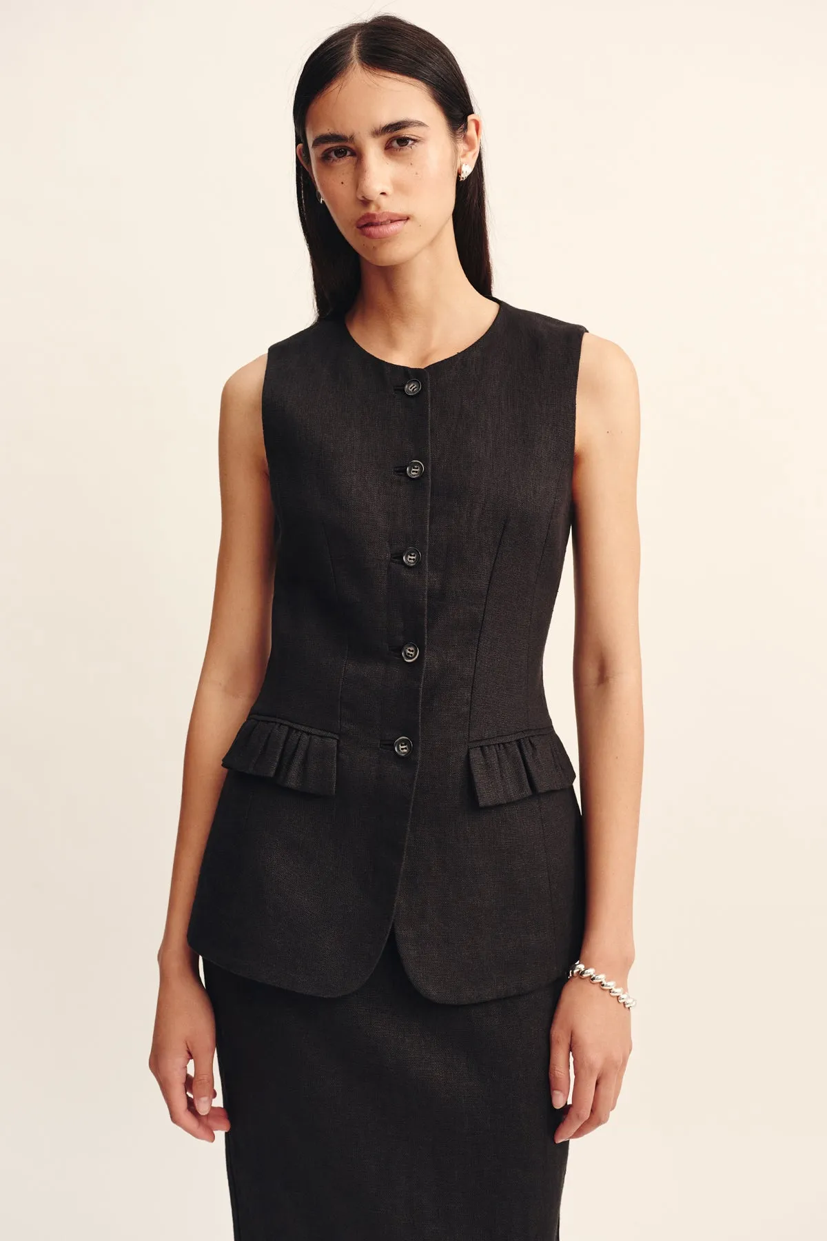 MATILDA GILET - BLACK sold by Posse