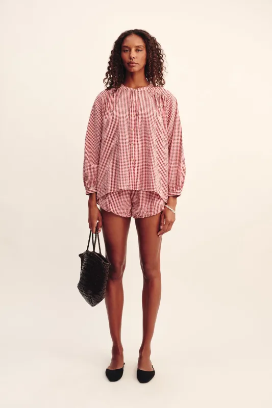 MIRA SHIRT - RED GINGHAM sold by Posse