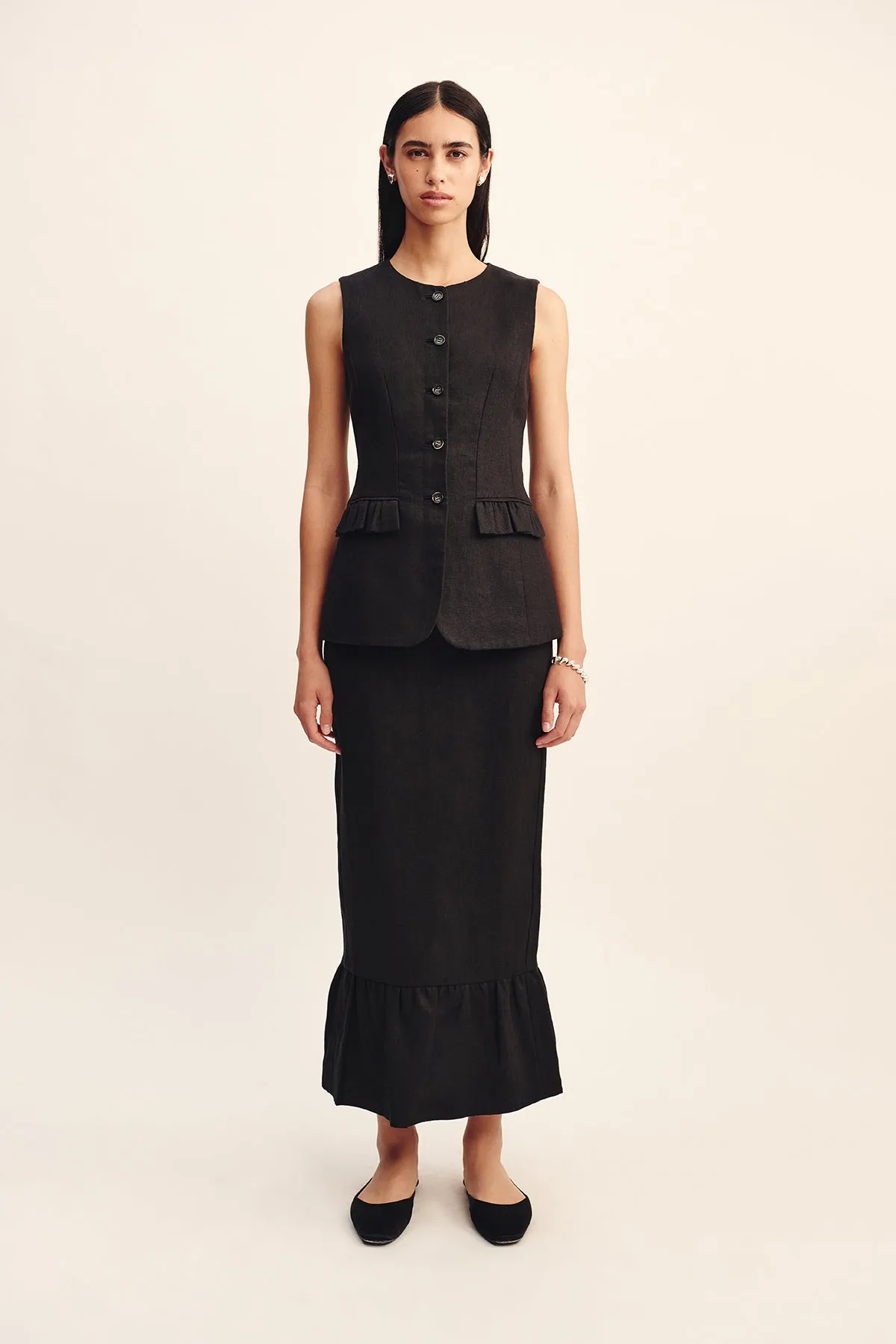 MATILDA COLUMN SKIRT - BLACK sold by Posse
