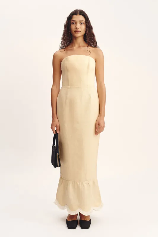 ESSIE STRAPLESS DRESS - DUSTY CITRON sold by Posse