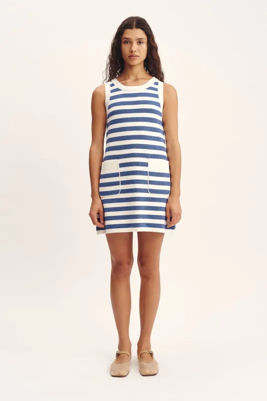 ARI MINI DRESS - BLUE STRIPE sold by Posse