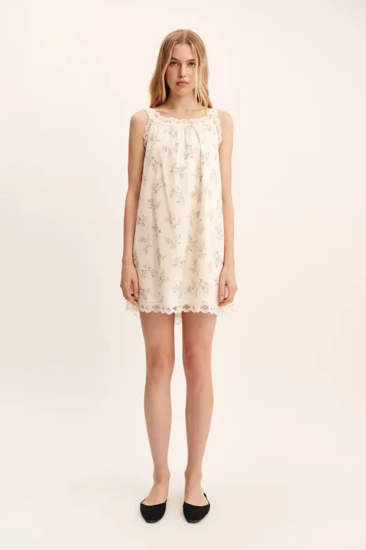 ELODIE MINI DRESS - BLUE BLOOMS sold by Posse