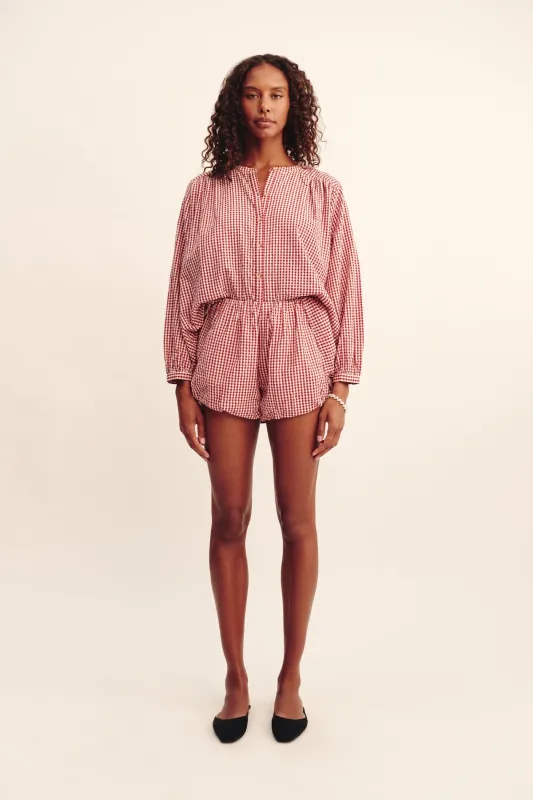 AURELIA SHORT - RED GINGHAM sold by Posse
