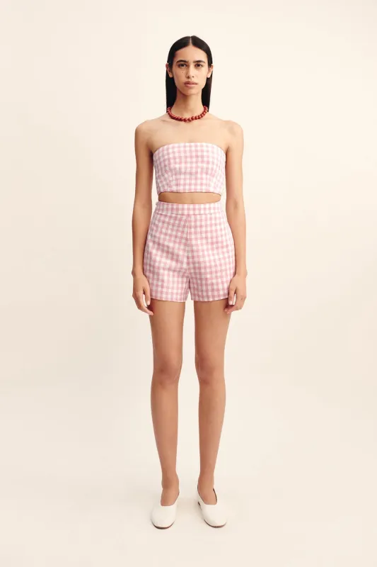 PERRI SHORT - PINK GINGHAM sold by Posse