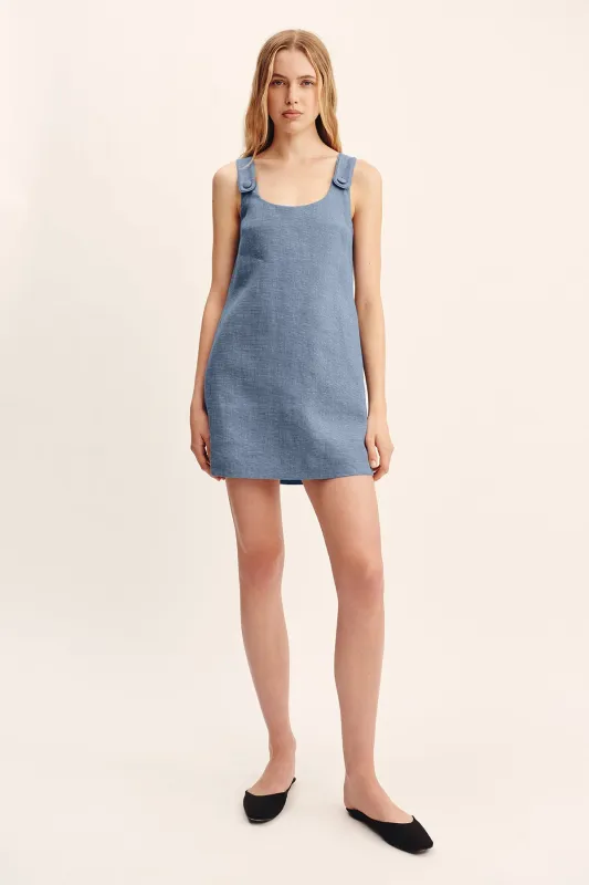 THEA SHIFT DRESS - STEEL BLUE sold by Posse