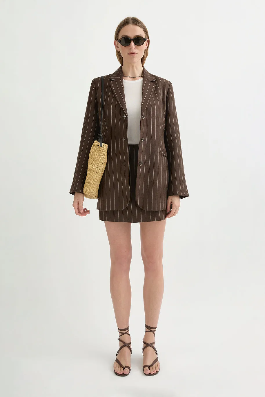 LEON BLAZER - CHOCOLATE CREAM PINSTRIPE sold by Posse product image thumbnail 2