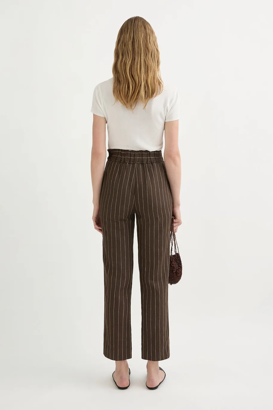 THEA TROUSER - CHOCOLATE CREAM PINSTRIPE sold by Posse product image thumbnail 4