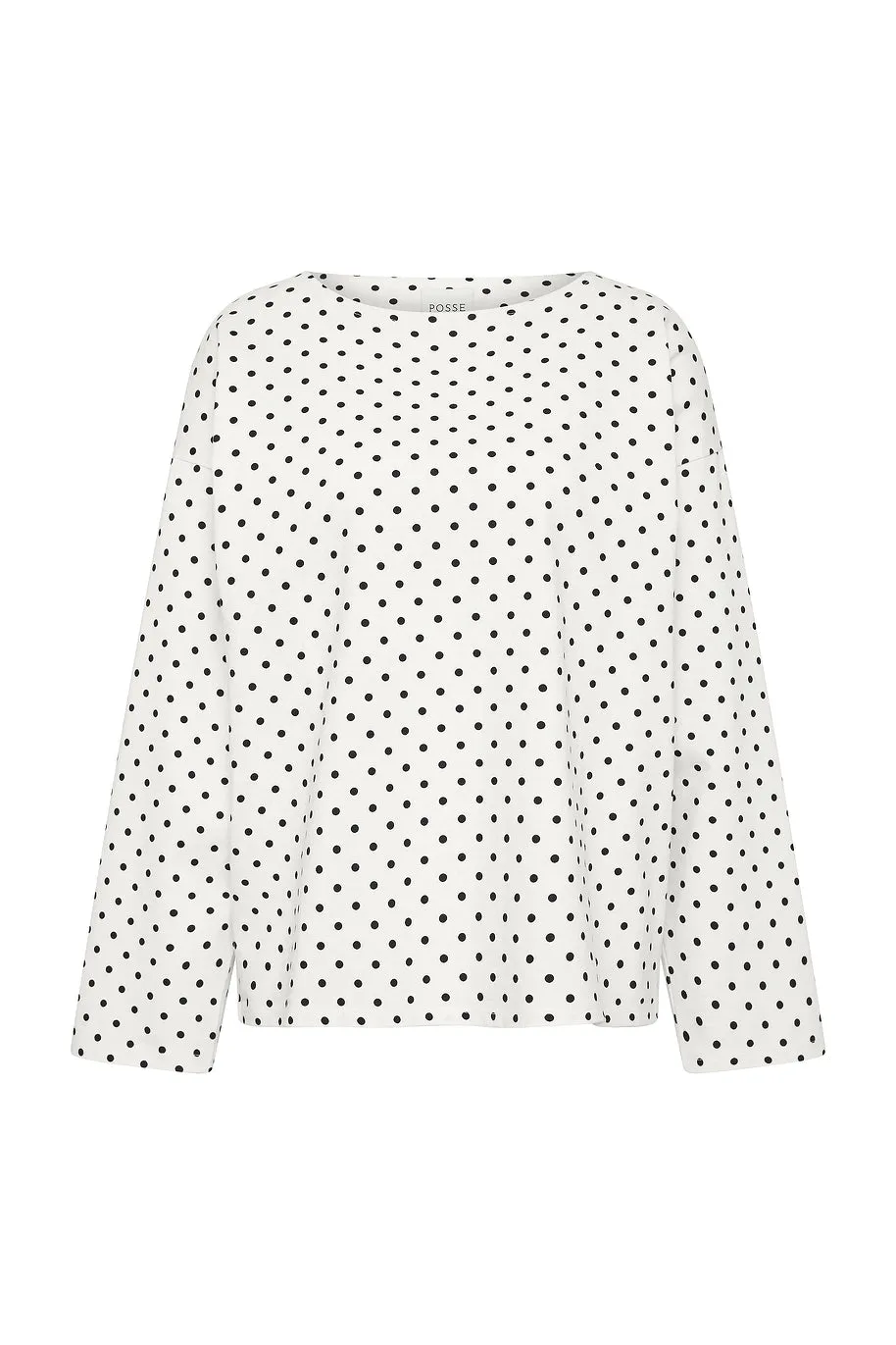 BEA LONG SLEEVE TOP - CREAM BLACK POLKA DOT sold by Posse product image thumbnail 5