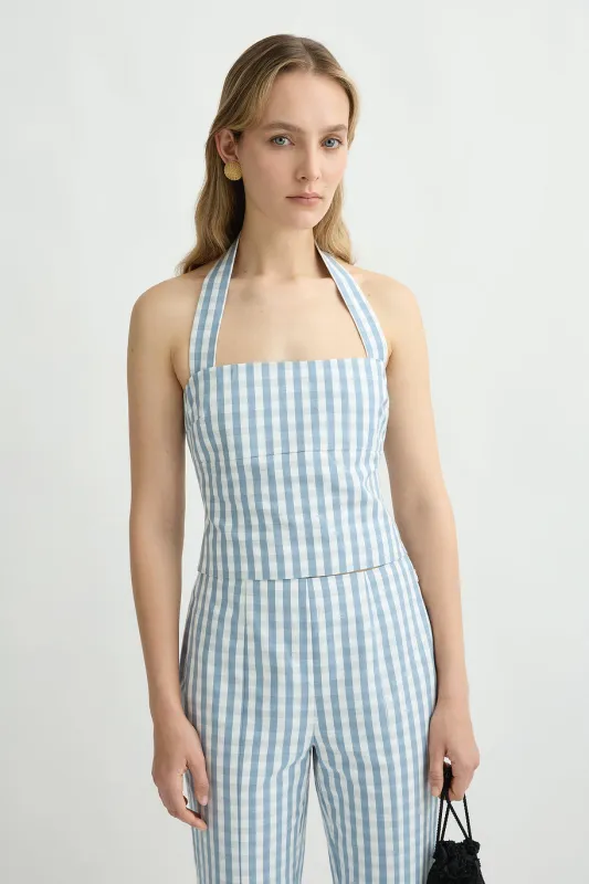 HEIDI TOP - BLUE GINGHAM sold by Posse